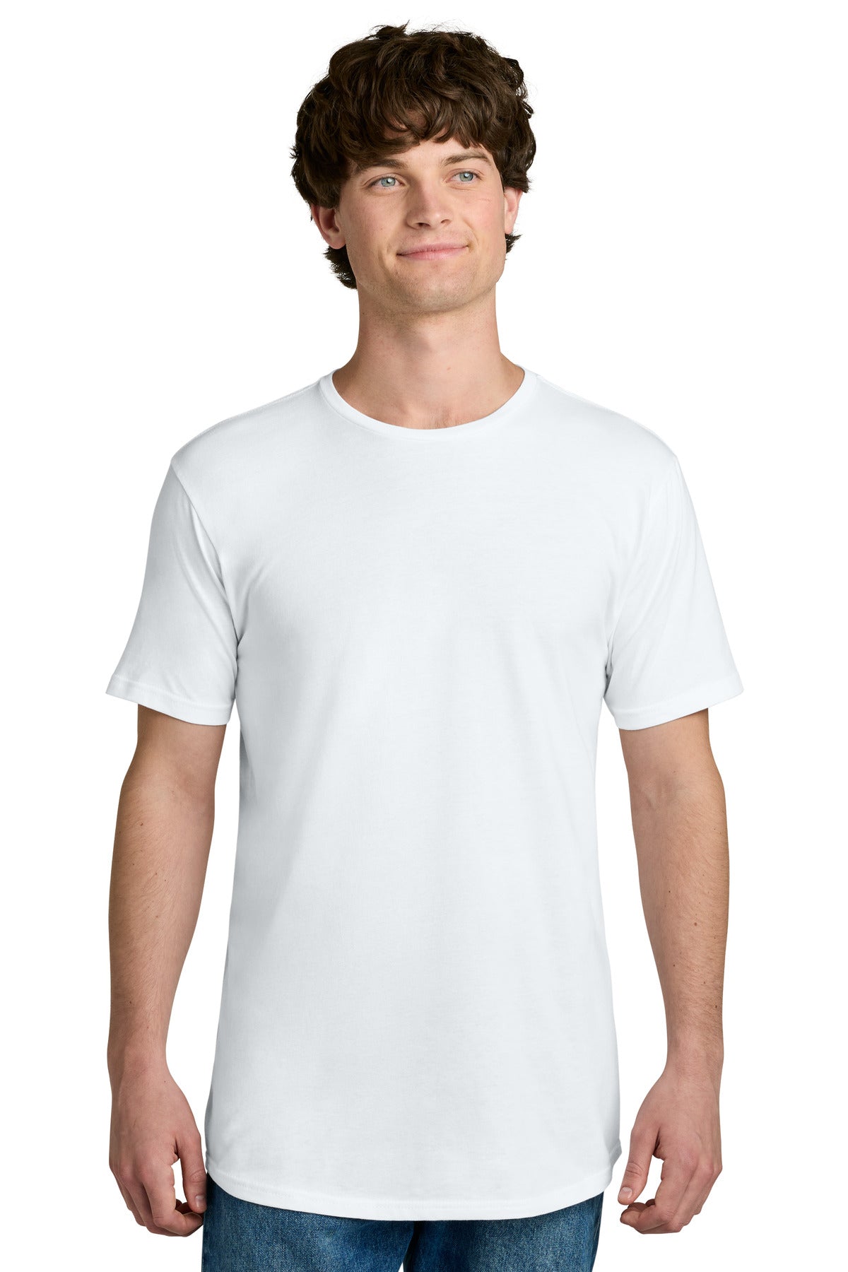 Custom logo Next Level Apparel® Cotton Long Body Tee NL3602 in White