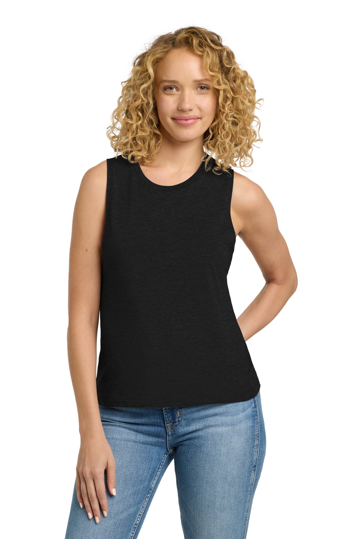 Custom logo Next Level Apparel ® Women's Festival Muscle Tank. NL5013 in Black