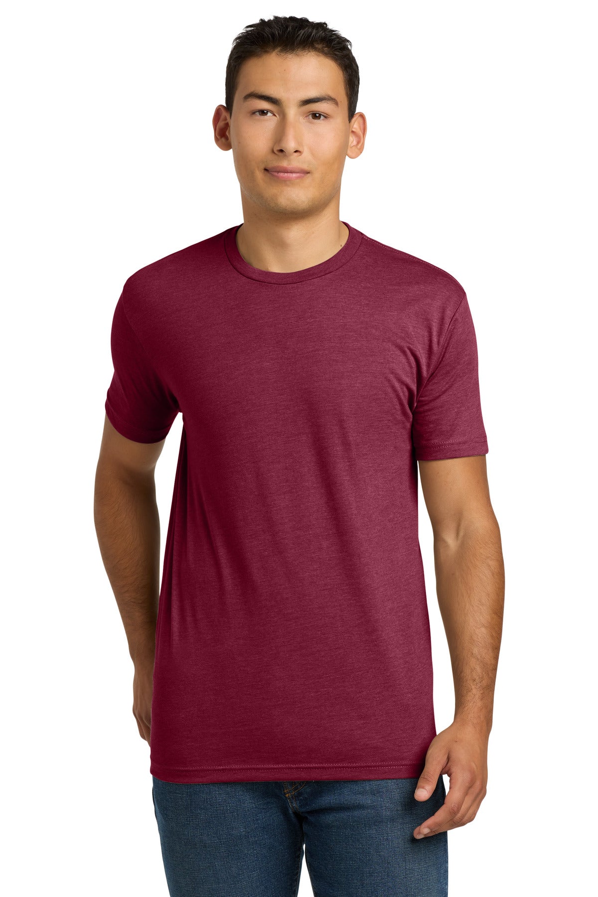 Custom logo Next Level Apparel® Adult CVC Tee. NL6210 in Cardinal