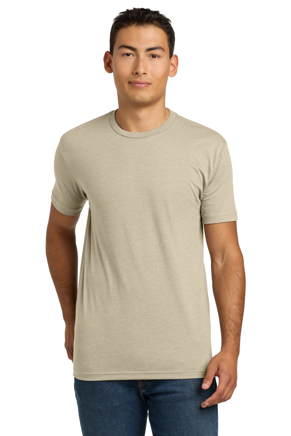 Custom logo Next Level Apparel® Adult CVC Tee. NL6210 in Cream