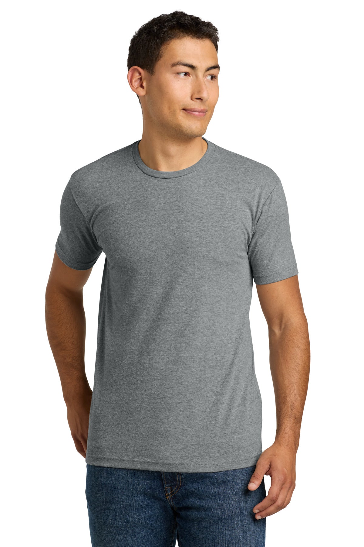 Custom logo Next Level Apparel® Adult CVC Tee. NL6210 in Dark Heather Gray