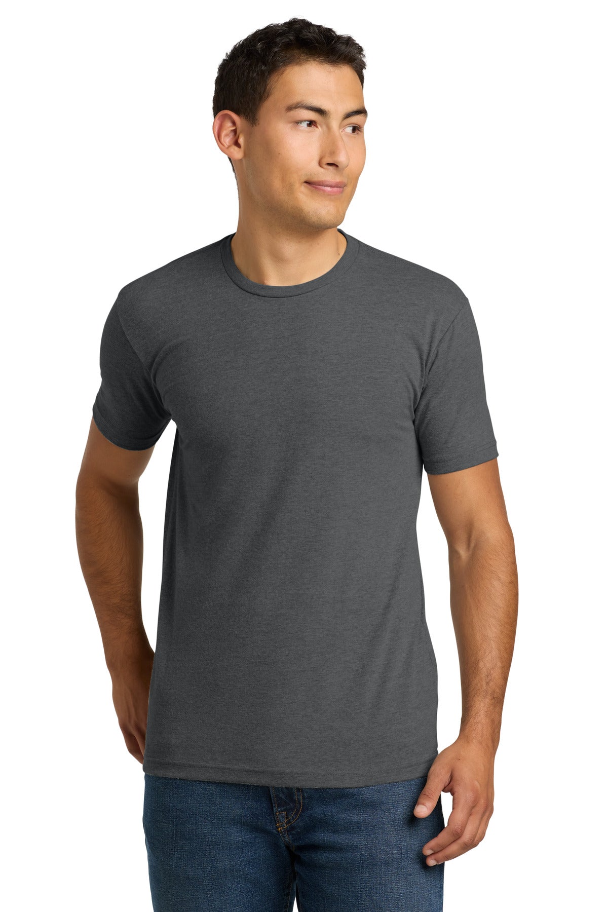 Custom logo Next Level Apparel® Adult CVC Tee. NL6210 in Heather Heavy Metal