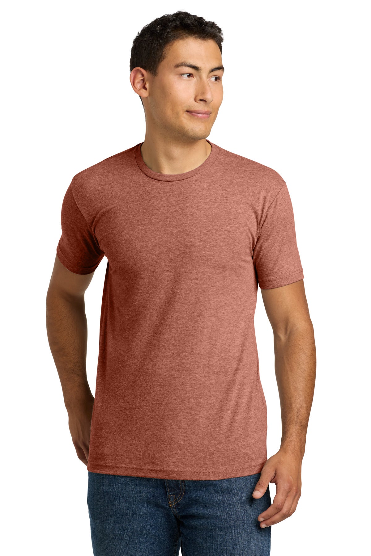 Custom logo Next Level Apparel® Adult CVC Tee. NL6210 in Heather Redwood