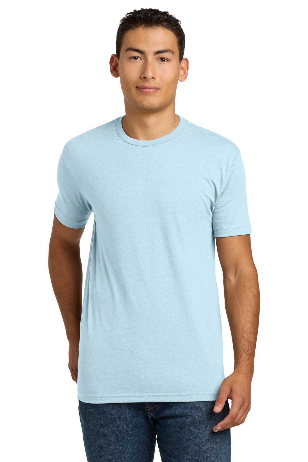 Custom logo Next Level Apparel® Adult CVC Tee. NL6210 in Ice Blue