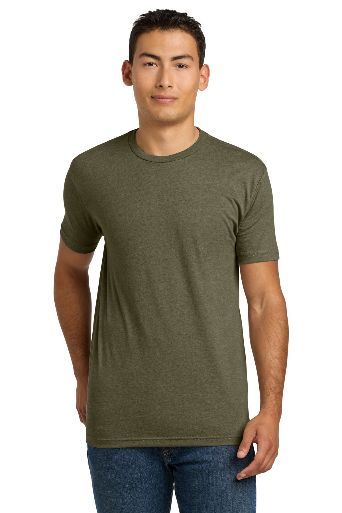 Custom logo Next Level Apparel® Adult CVC Tee. NL6210 in Military Green