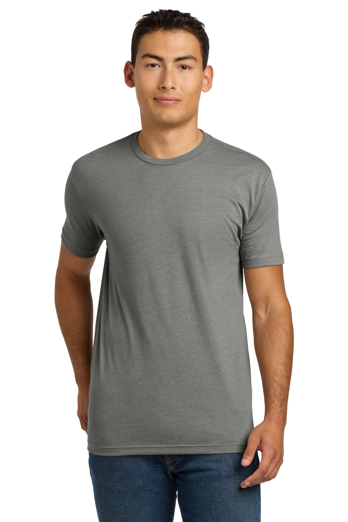 Custom logo Next Level Apparel® Adult CVC Tee. NL6210 in Stone Gray