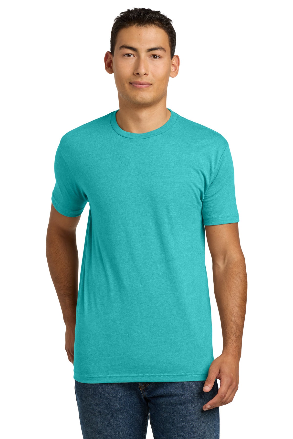Custom logo Next Level Apparel® Adult CVC Tee. NL6210 in Tahiti Blue