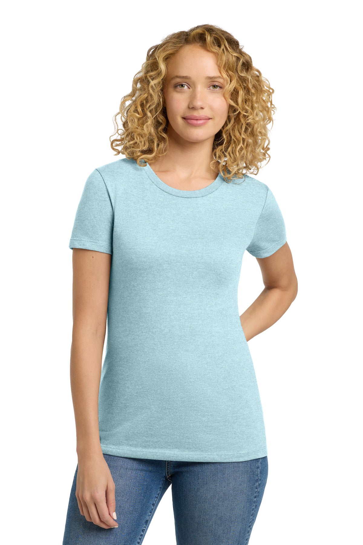 Custom logo Next Level Apparel®  Women's CVC Tee. NL6610 in Ice Blue