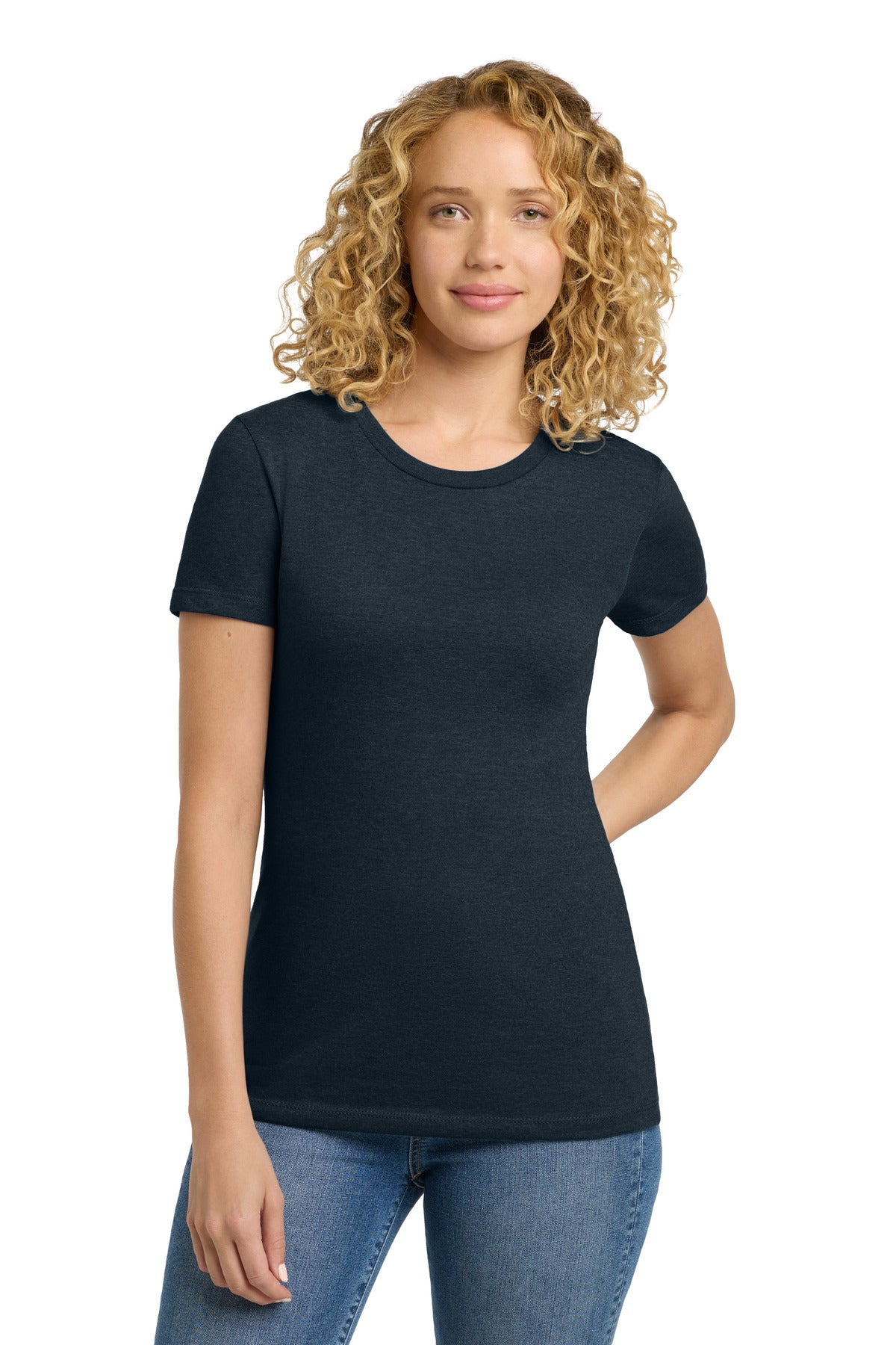 Custom logo Next Level Apparel®  Women's CVC Tee. NL6610 in Midnight Navy