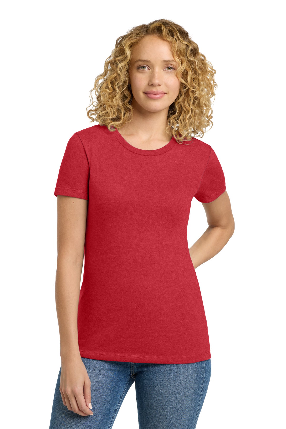 Custom logo Next Level Apparel®  Women's CVC Tee. NL6610 in Red