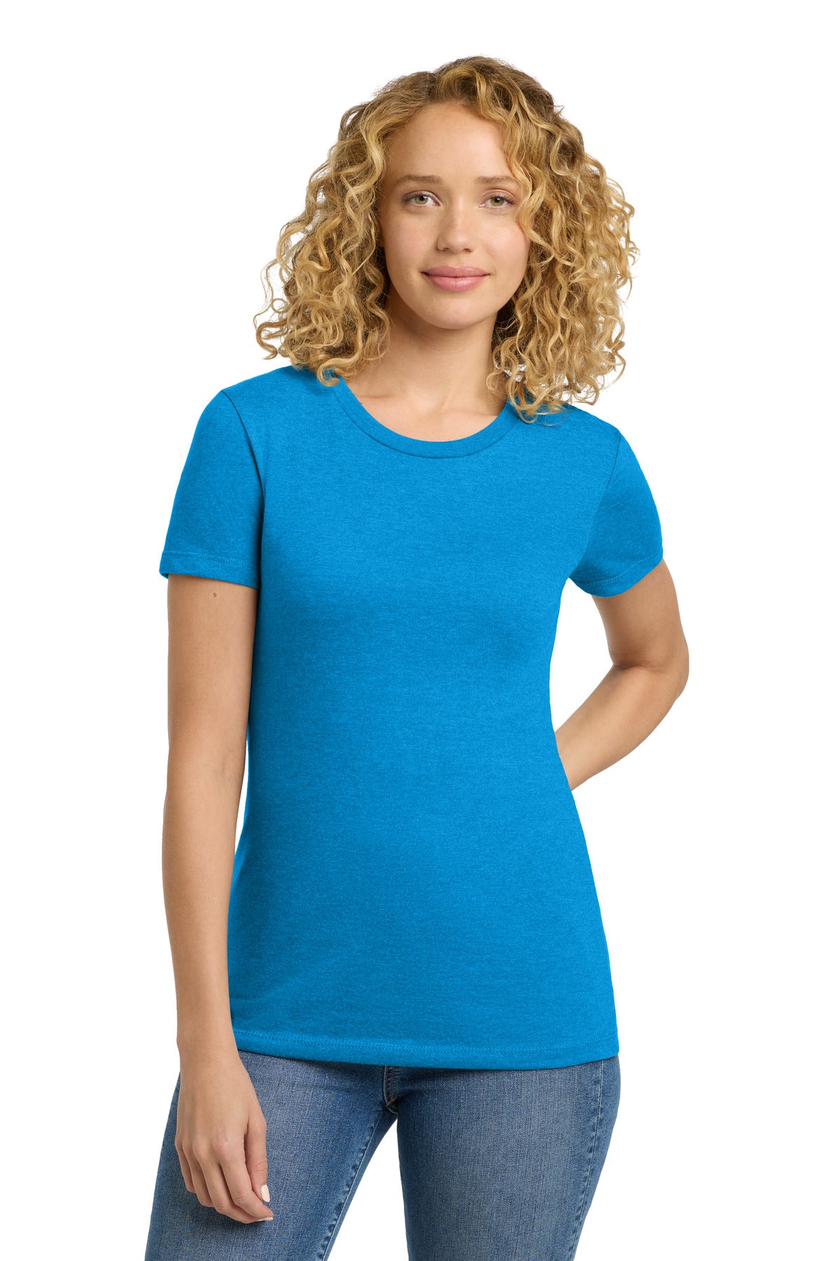 Custom logo Next Level Apparel®  Women's CVC Tee. NL6610 in Turquoise