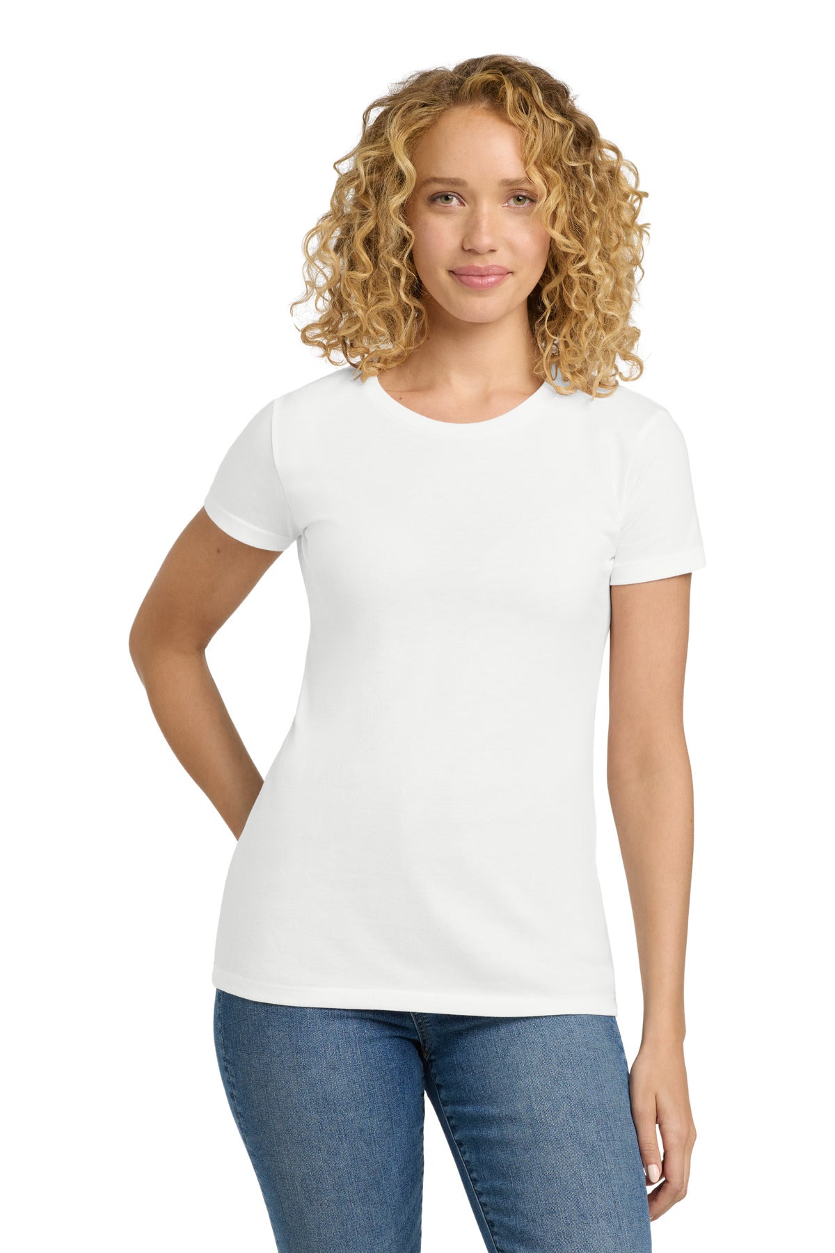 Custom logo Next Level Apparel®  Women's CVC Tee. NL6610 in White