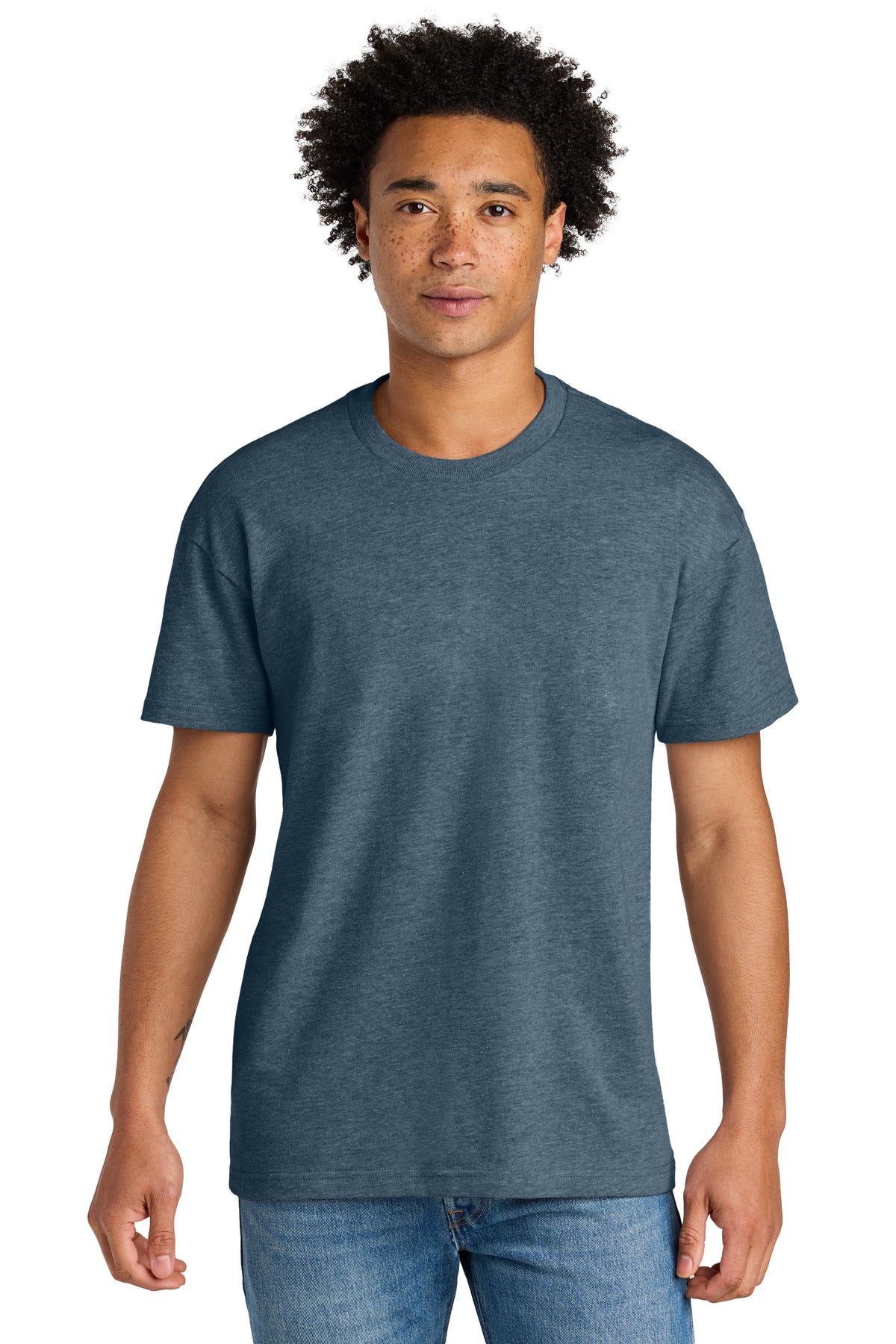 Custom logo Next Level Apparel® Heavyweight Tee NL7200 in Heather Blue Jean