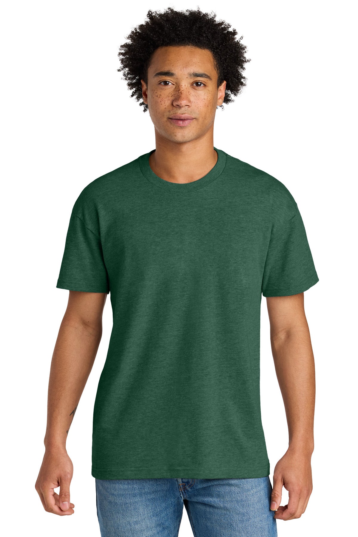 Custom logo Next Level Apparel® Heavyweight Tee NL7200 in Heather Forest Green
