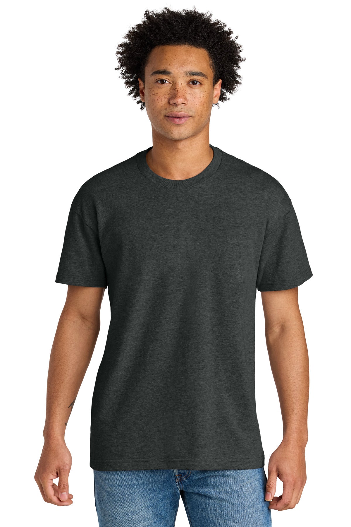 Custom logo Next Level Apparel® Heavyweight Tee NL7200 in Heather Graphite Black