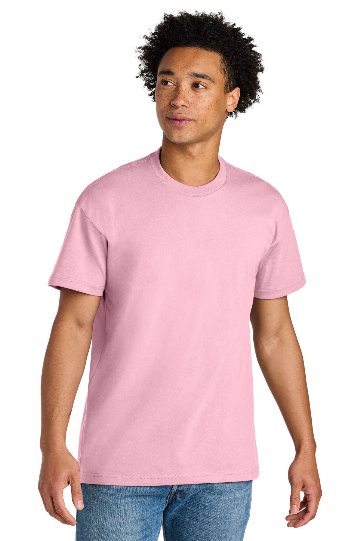 Custom logo Next Level Apparel® Heavyweight Tee NL7200 in Light Pink