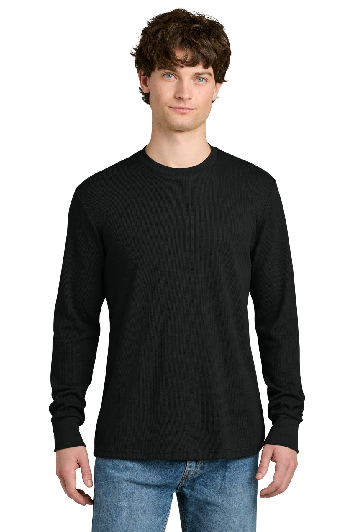 Custom logo Next Level Apparel® Ideal Thermal Long Sleeve Tee NL8211 in Black