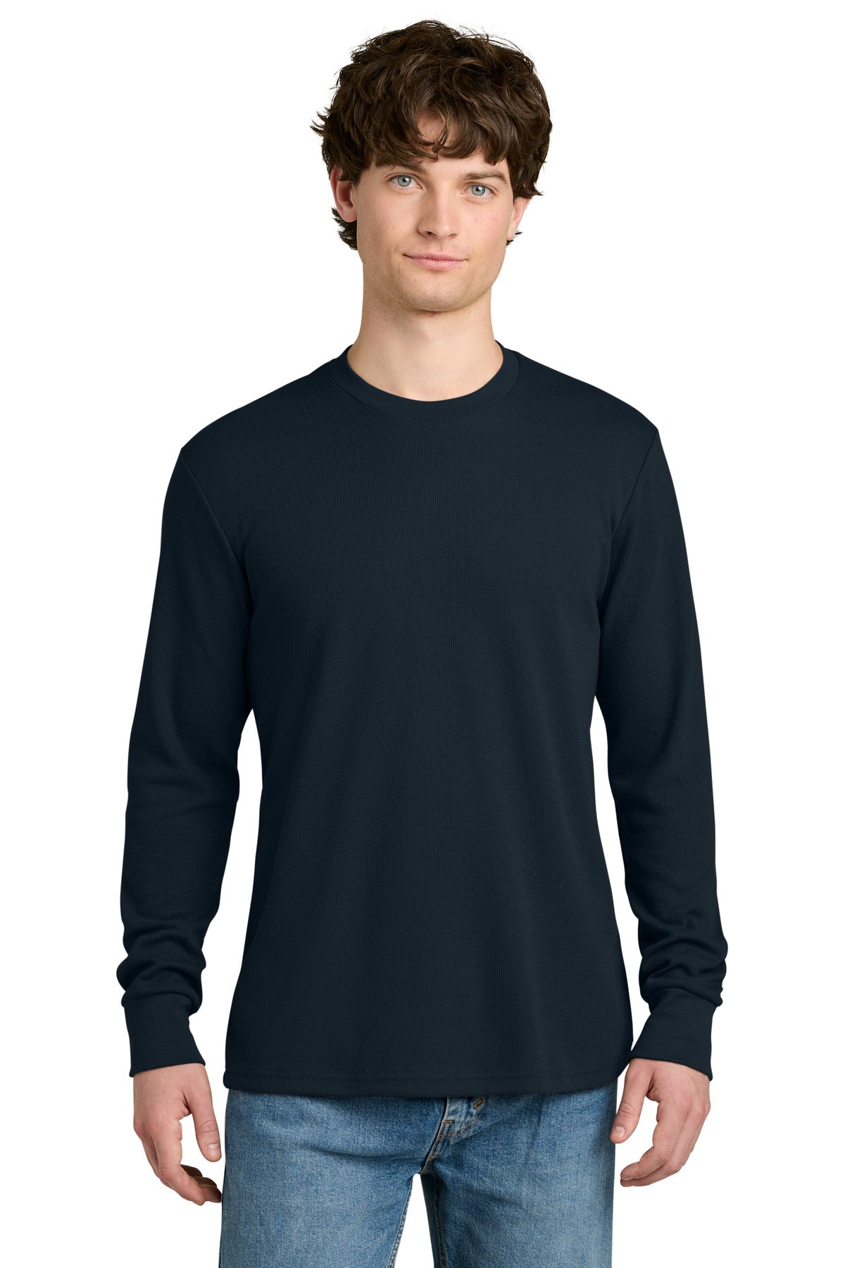 Custom logo Next Level Apparel® Ideal Thermal Long Sleeve Tee NL8211 in Midnight Navy