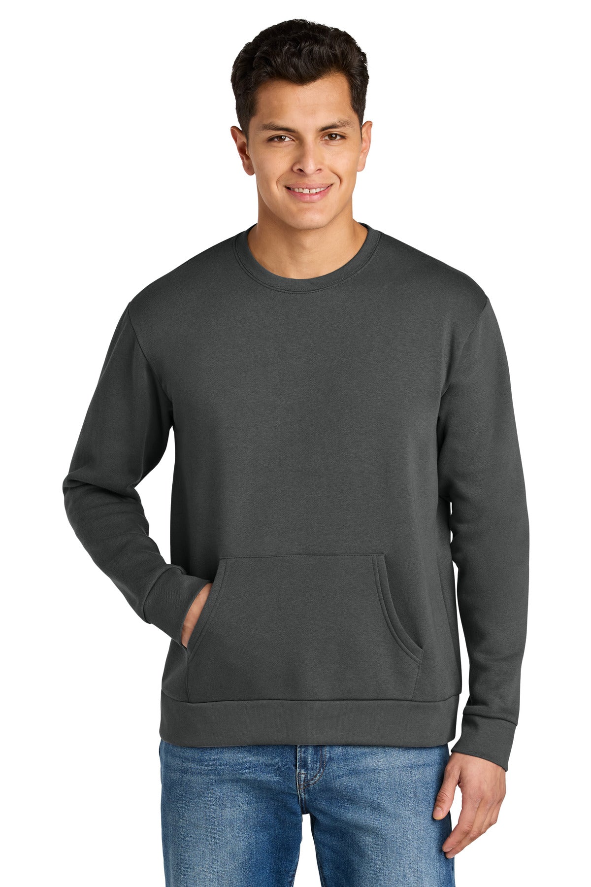Custom logo Next Level Apparel® Santa Barbara Pocket Sweatshirt NL9001 in Heavy Metal