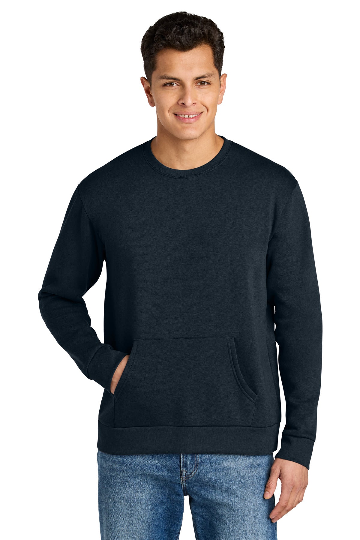 Custom logo Next Level Apparel® Santa Barbara Pocket Sweatshirt NL9001 in Midnight Navy