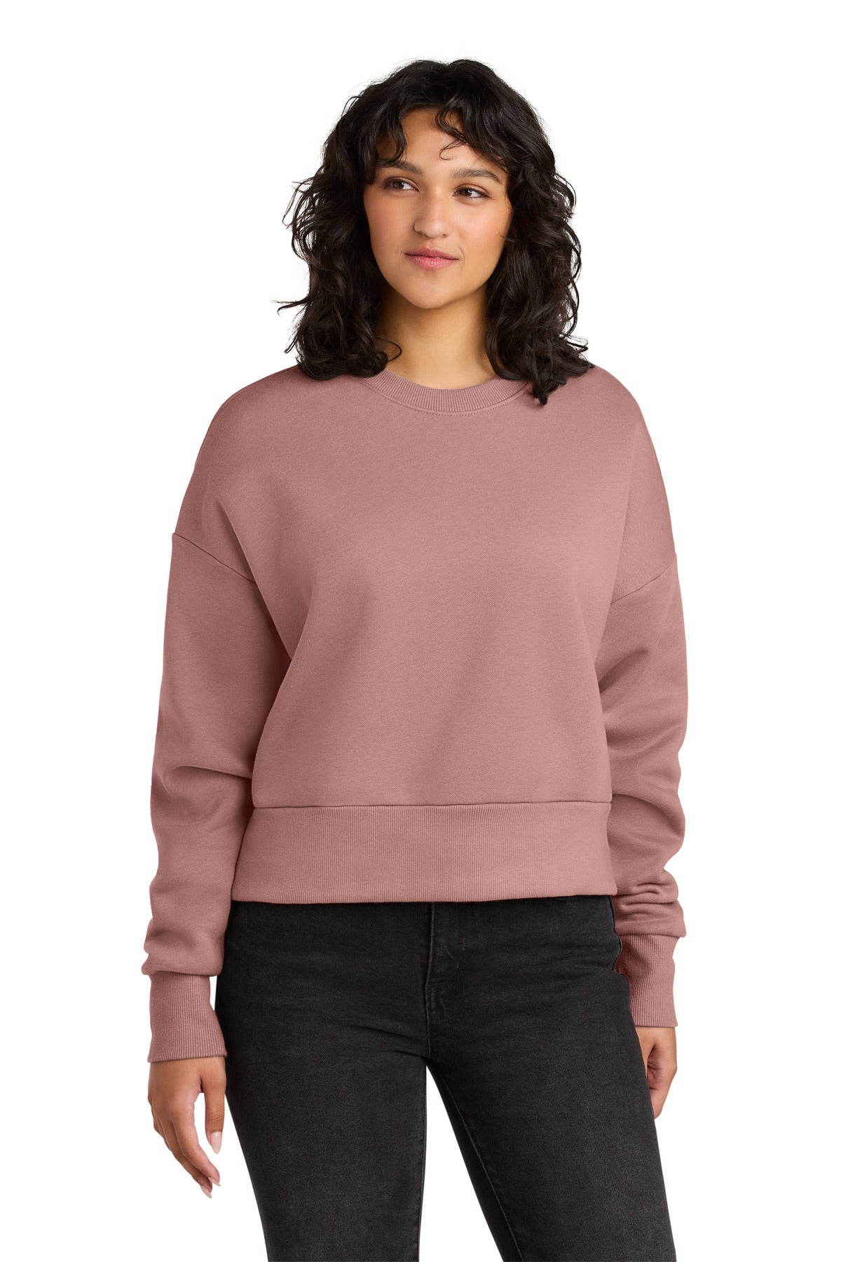 Custom logo Next Level Apparel® Women's Heavyweight Sweatshirt NL9087 in Desert Pink