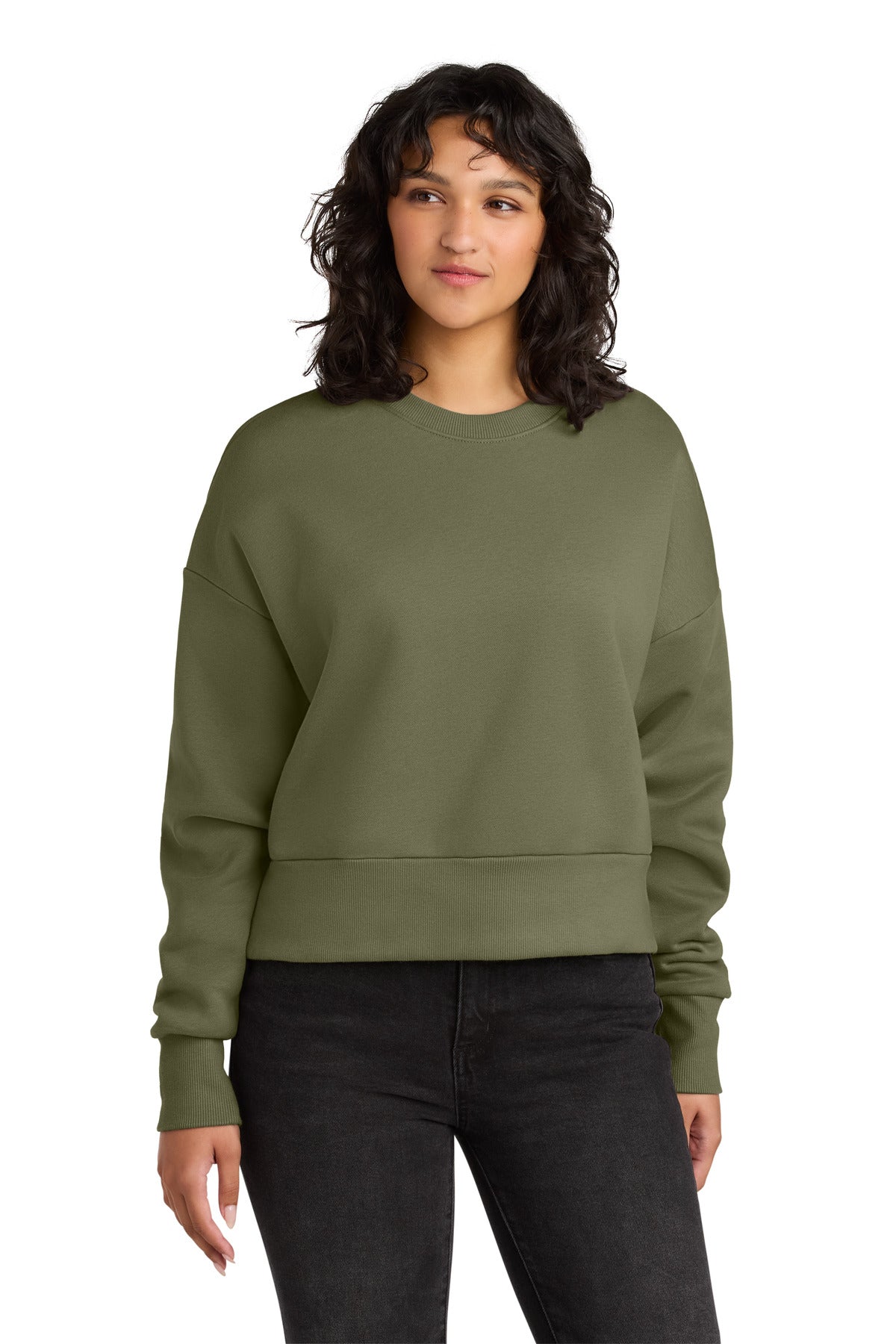 Custom logo Next Level Apparel® Women's Heavyweight Sweatshirt NL9087 in Light Olive