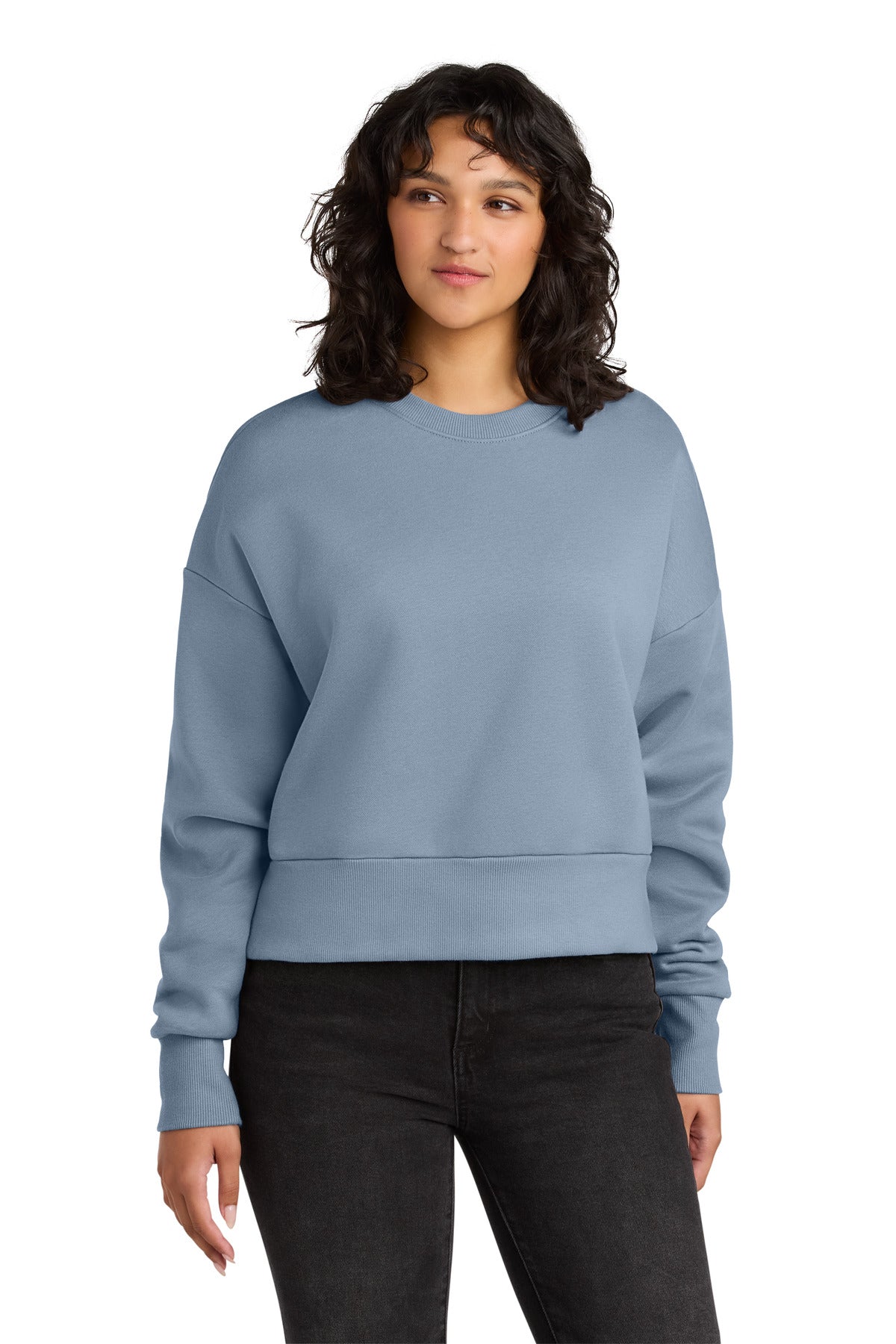 Custom logo Next Level Apparel® Women's Heavyweight Sweatshirt NL9087 in Stonewash Denim