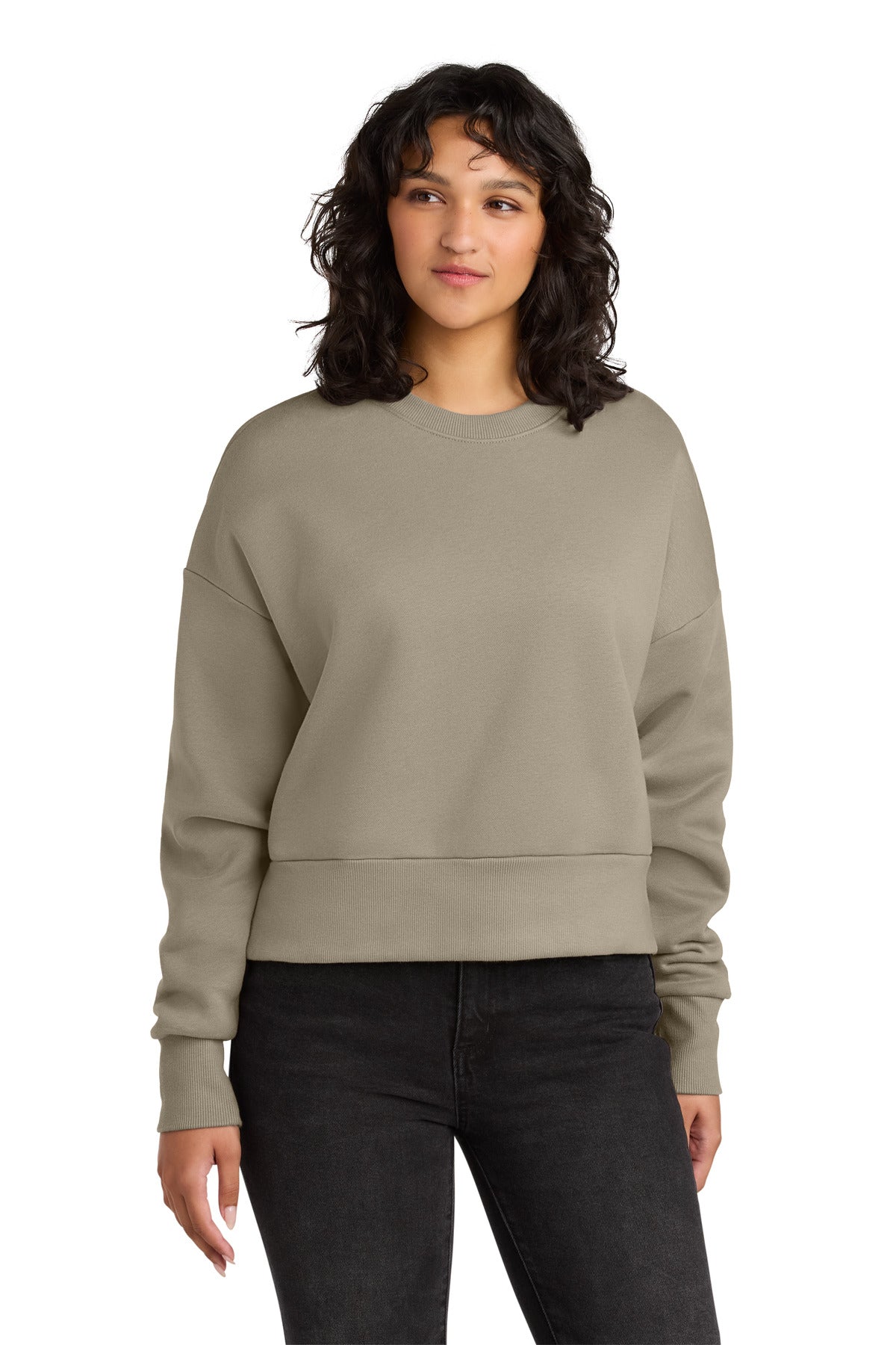 Custom logo Next Level Apparel® Women's Heavyweight Sweatshirt NL9087 in Tan