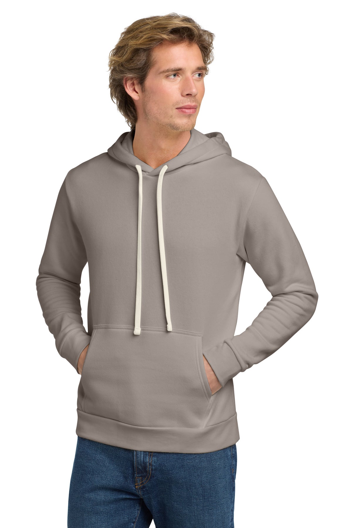 Custom logo Next Level Apparel®   Adult Santa Barbara Pullover Hoodie. NL9303 in Lead/ Light Gray
