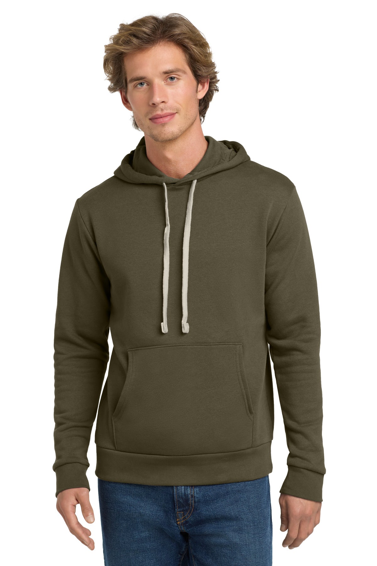 Custom logo Next Level Apparel®   Adult Santa Barbara Pullover Hoodie. NL9303 in Military Green