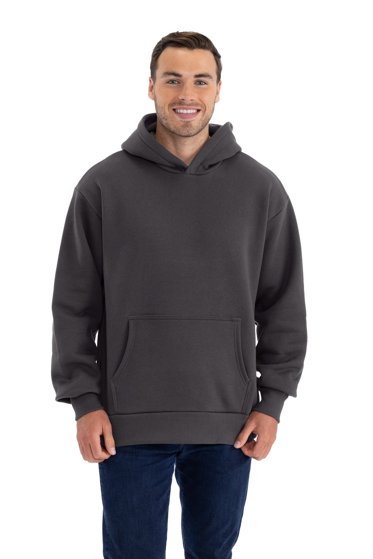 Custom logo Next Level Apparel® Heavyweight Hoodie NL9307 in Graphite Black