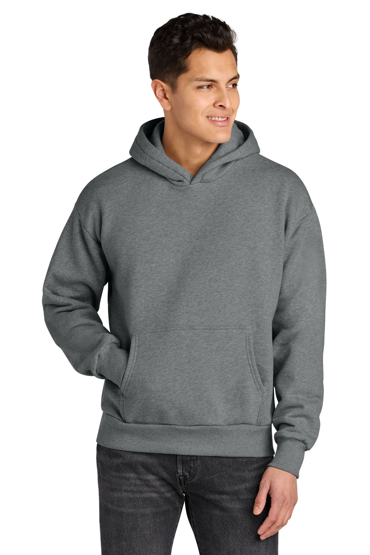 Custom logo Next Level Apparel® Heavyweight Hoodie NL9307 in Heather Gray