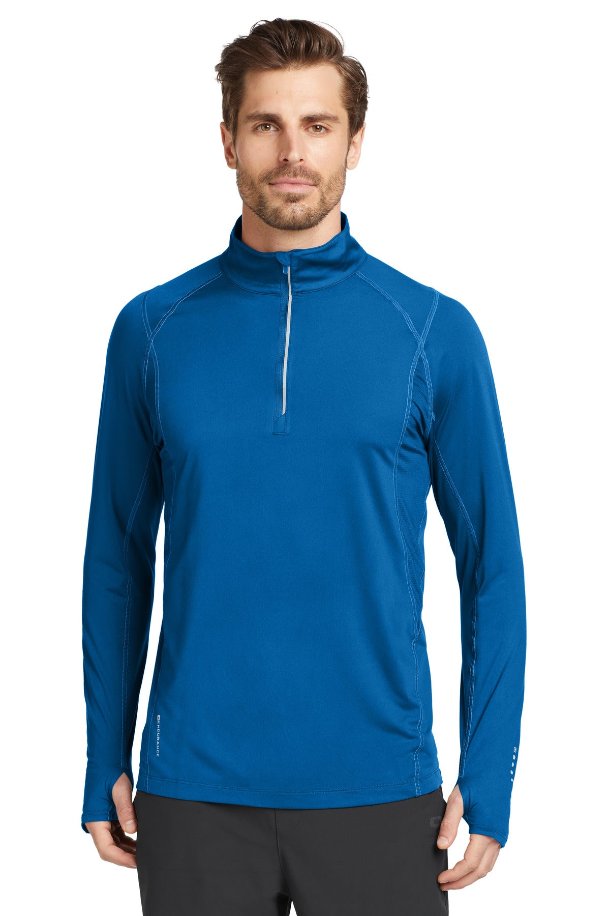 Custom logo OGIO® Nexus 1/4-Zip Pullover. OE335 in Electric Blue