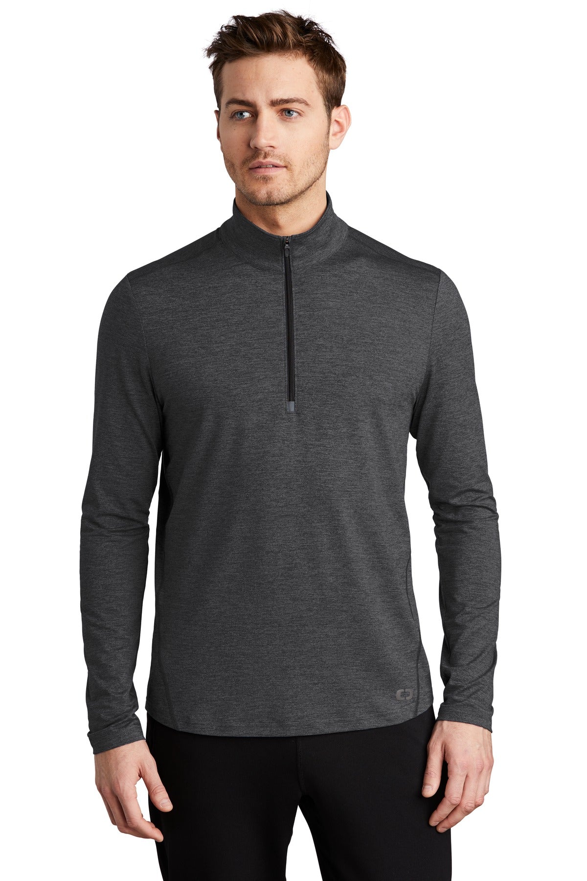 Custom logo OGIO ® Force 1/4-Zip OE341 in Blacktop Heather