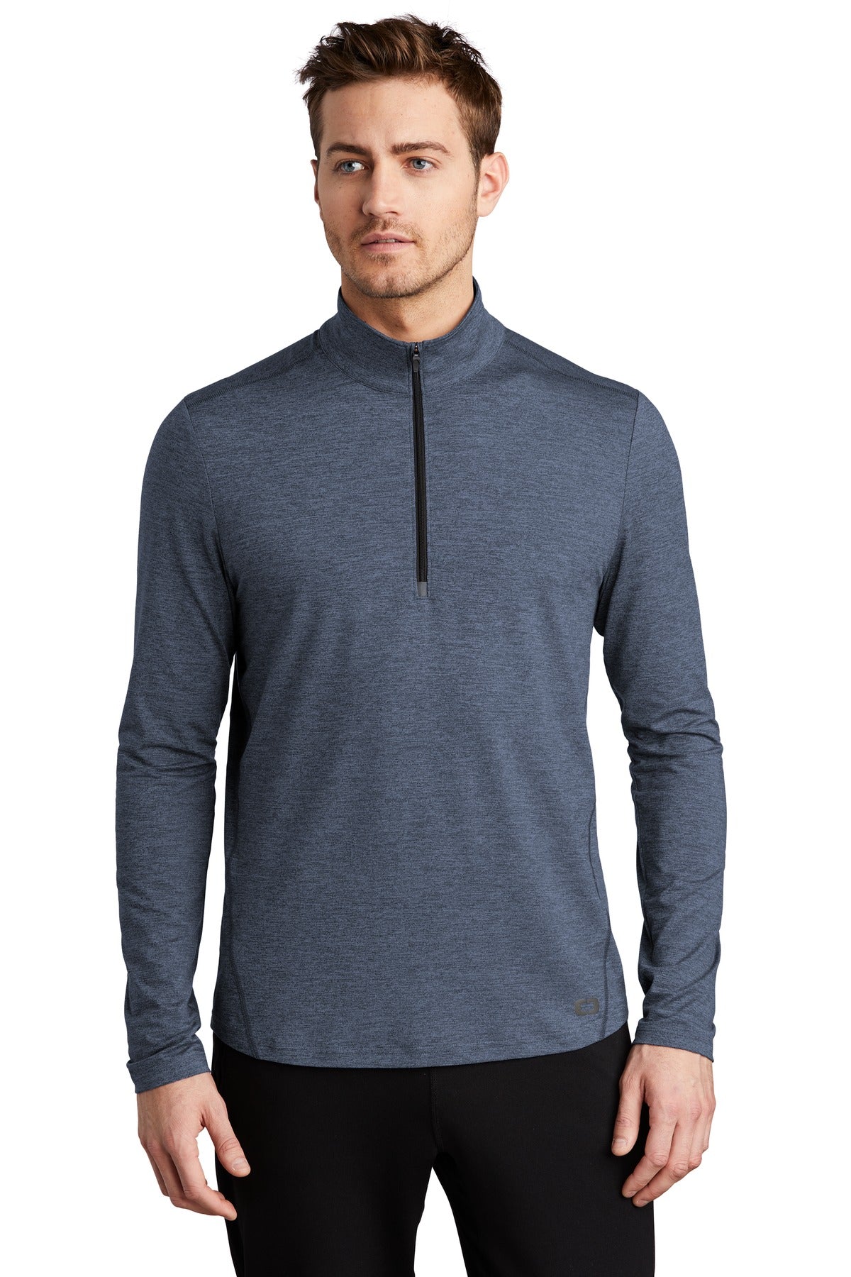 Custom logo OGIO ® Force 1/4-Zip OE341 in Blue Indigo Heather