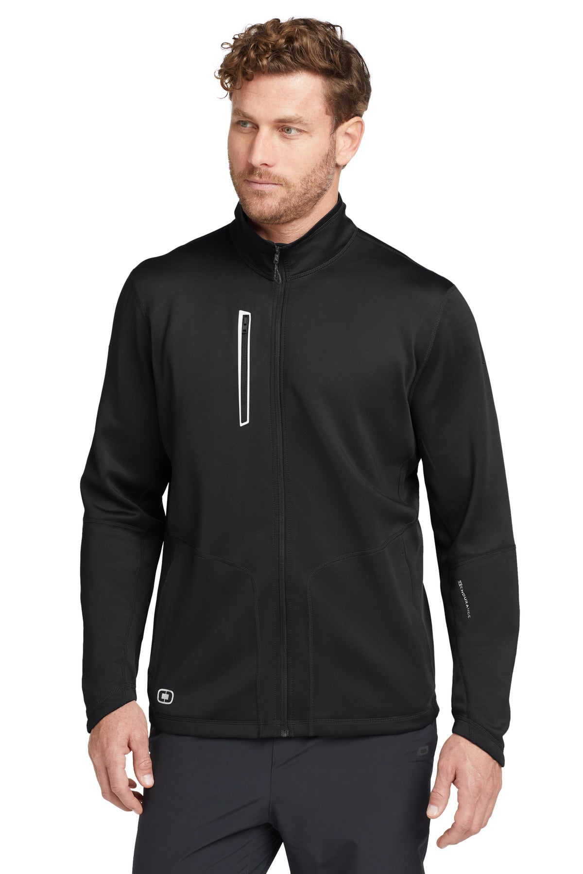 Custom logo OGIO® Fulcrum Full-Zip. OE700 in Blacktop