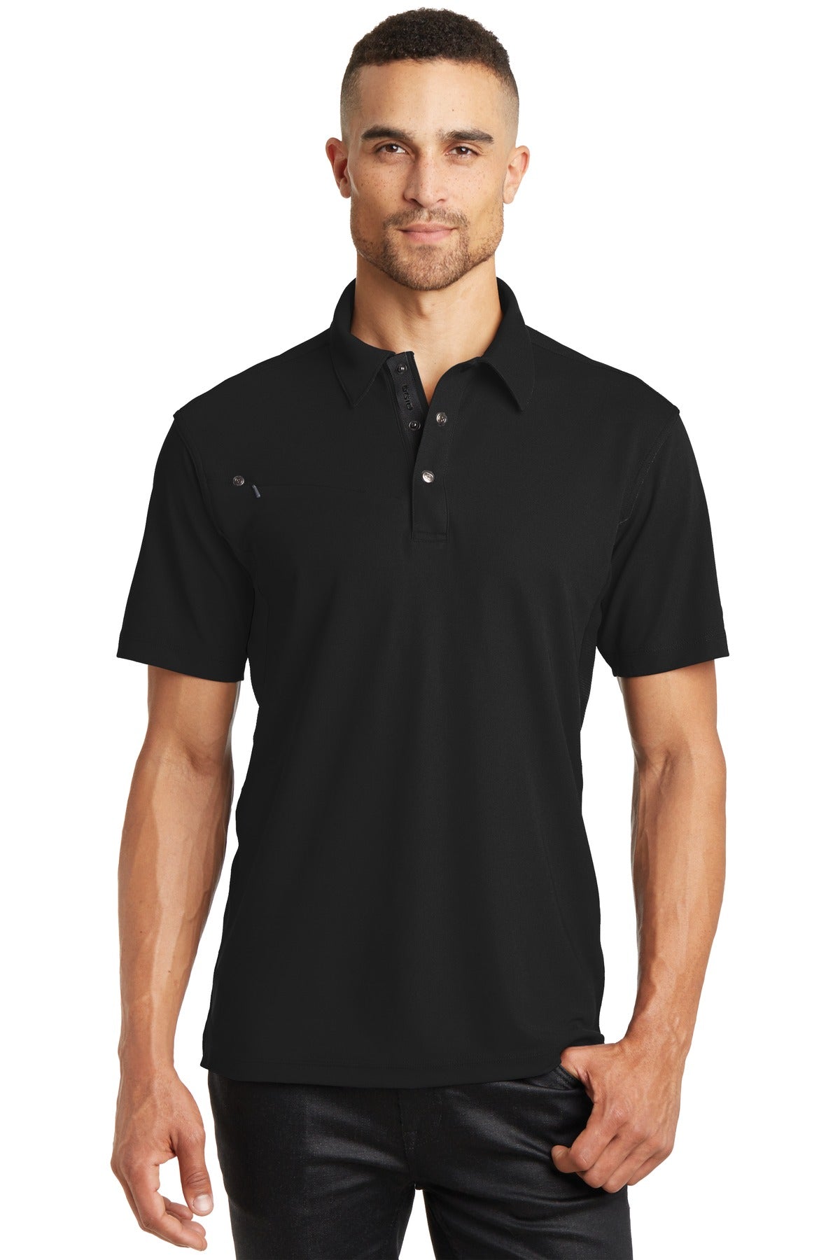 Custom logo OGIO® - Accelerator Polo. OG102 in Blacktop/ Blacktop