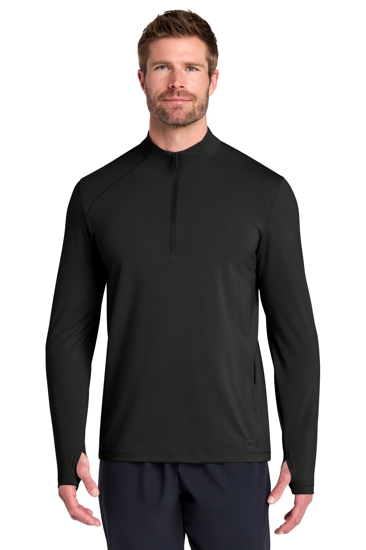 Custom logo OGIO® Motion 1/4-Zip OG153 in Blacktop