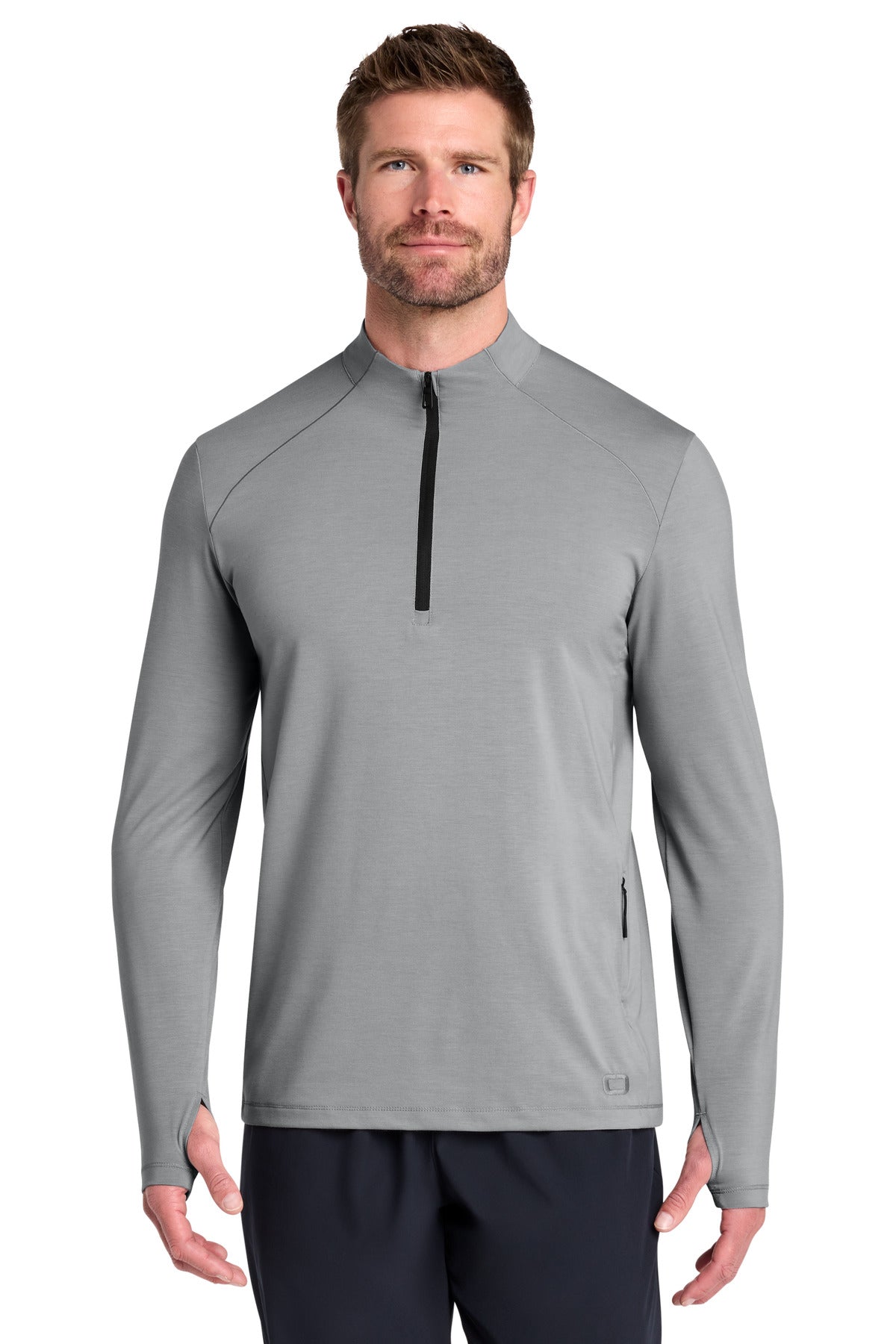 Custom logo OGIO® Motion 1/4-Zip OG153 in Greystone