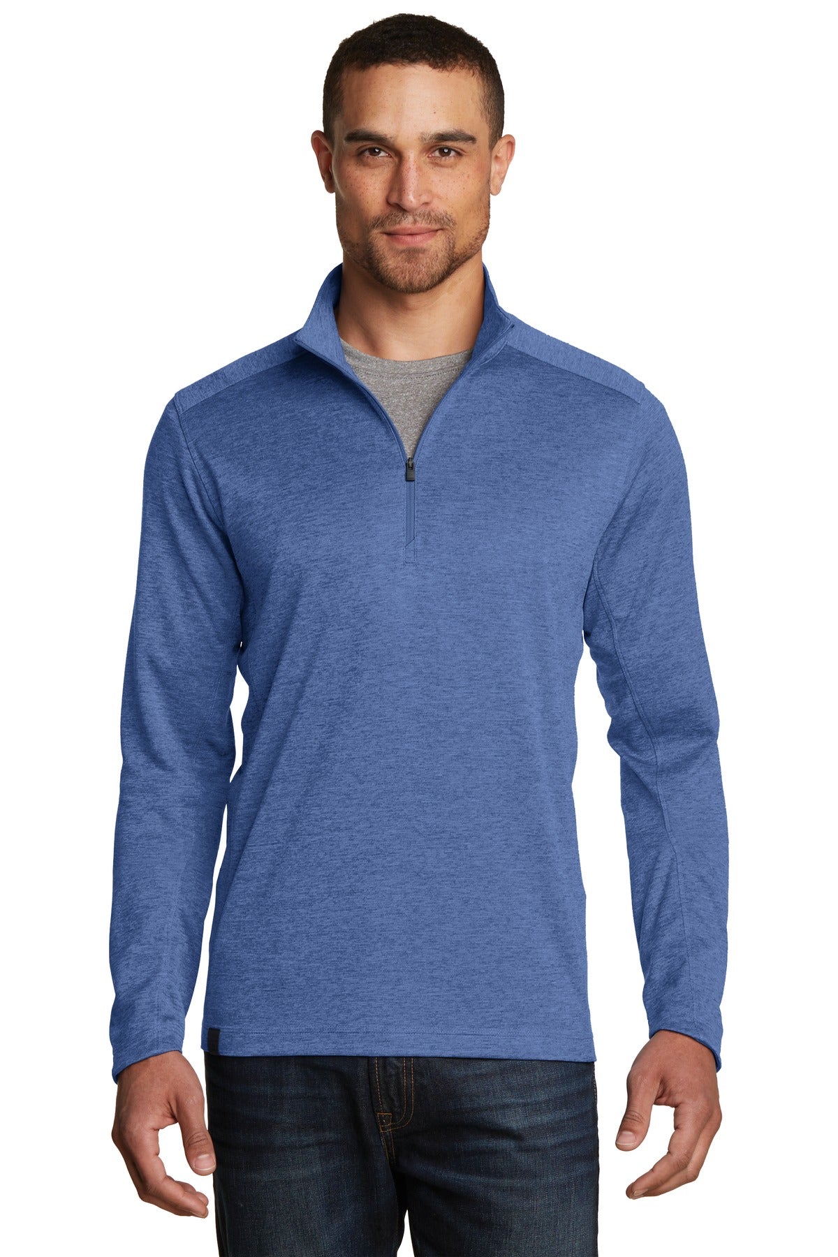 Custom logo OGIO® Pixel 1/4-Zip. OG202 in Optic Blue