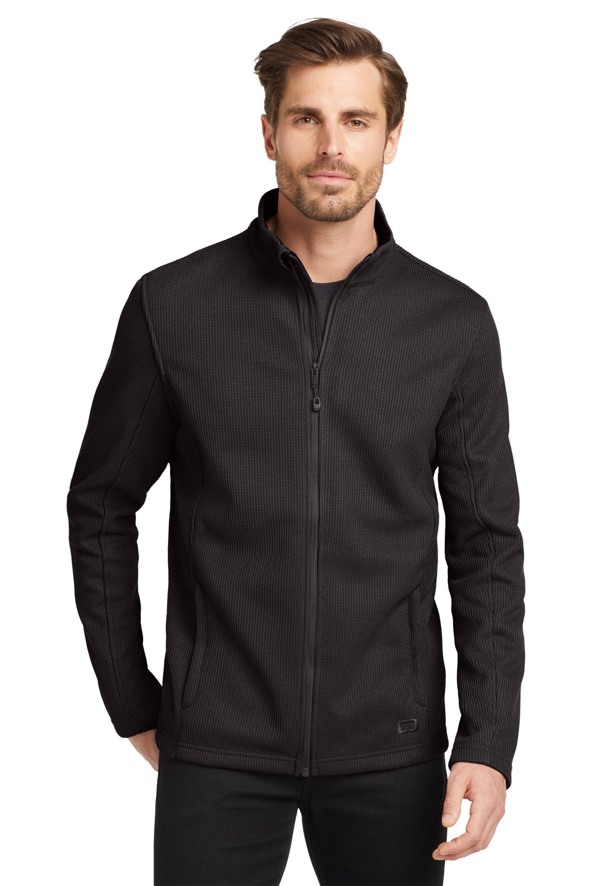 Custom logo OGIO ® Grit Fleece Jacket. OG727 in Blacktop