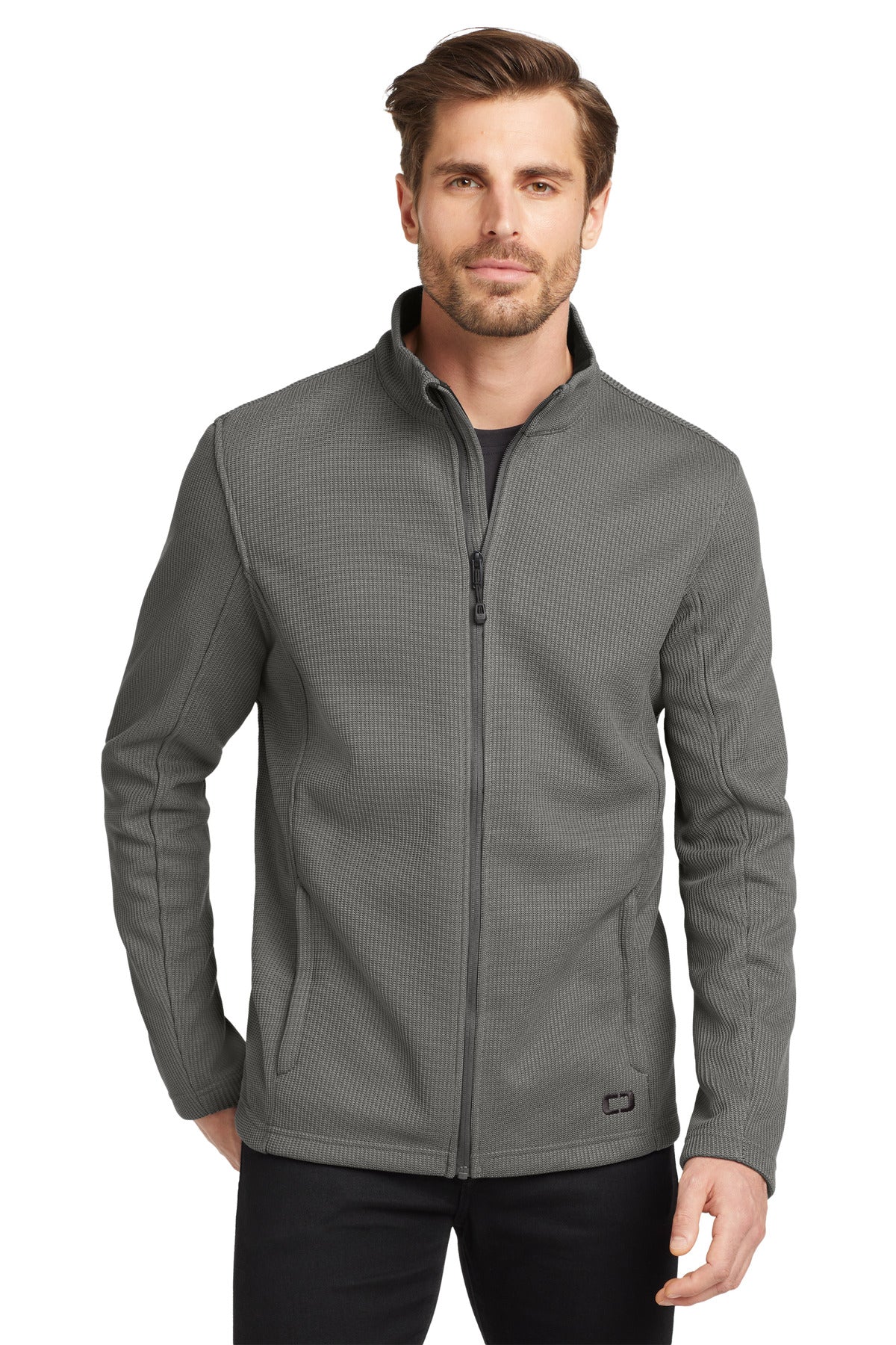 Custom logo OGIO ® Grit Fleece Jacket. OG727 in Gear Grey