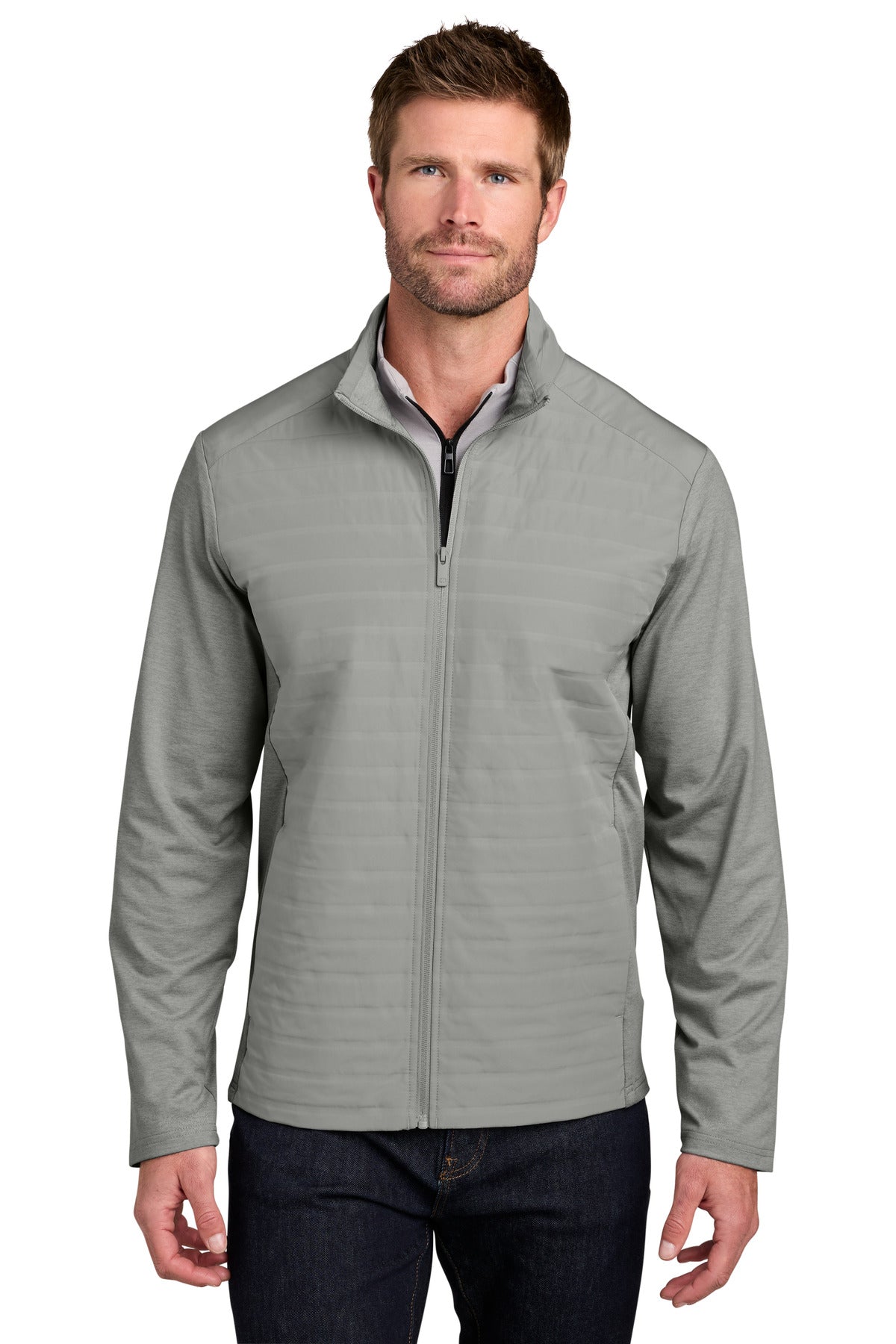 Custom logo OGIO® Driveline Hybrid Jacket OG760 in Greystone
