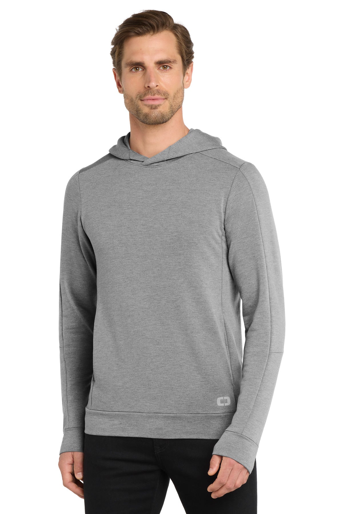 Custom logo OGIO® Luuma Hoodie OG814 in Petrol Grey Heather