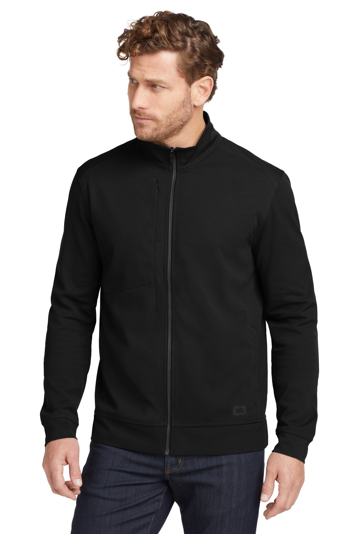 Custom logo OGIO ® Hinge Full-Zip. OG820 in Blacktop
