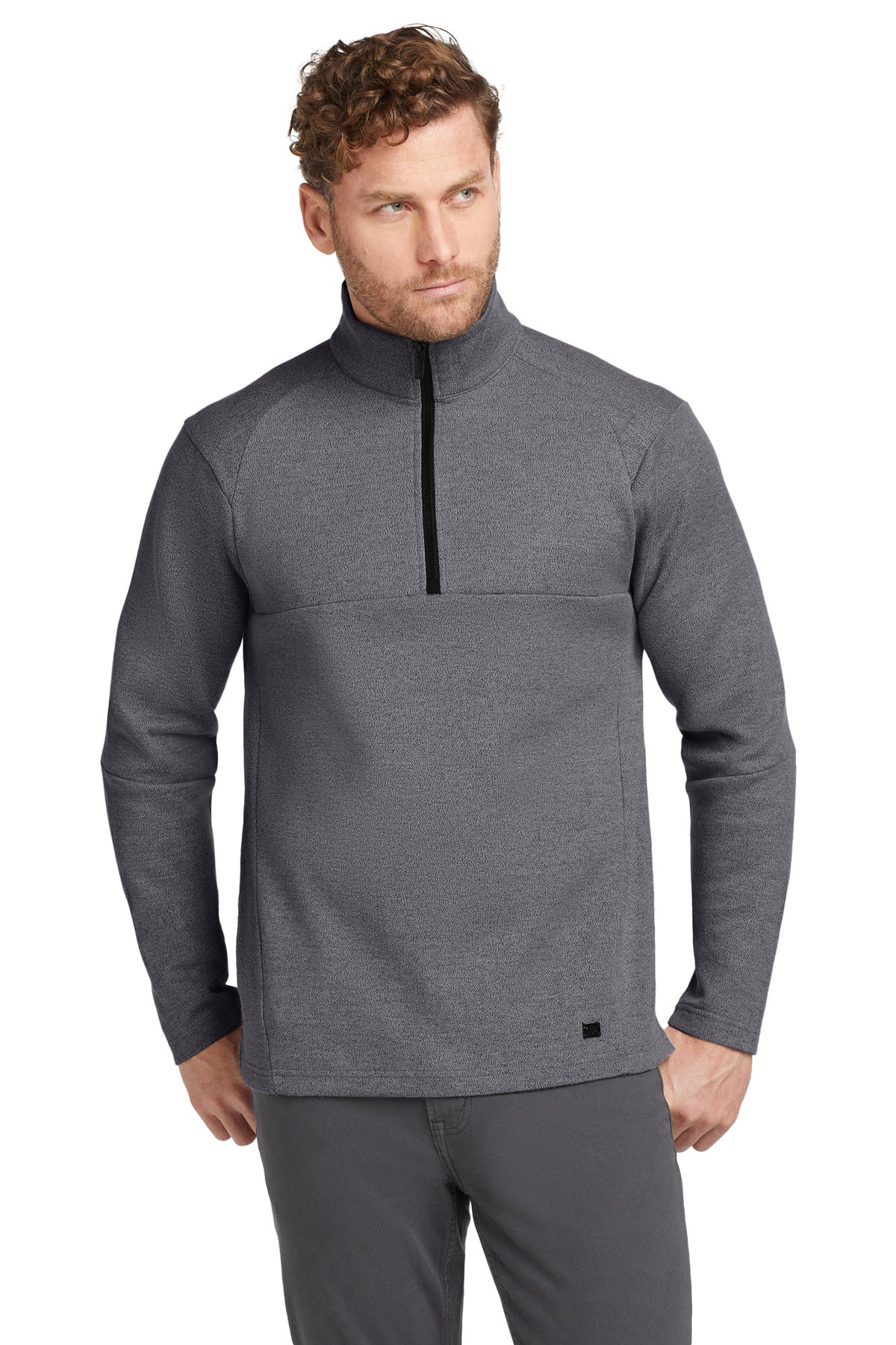 Custom logo OGIO ® Transition 1/4-Zip. OG821 in Blacktop Heather