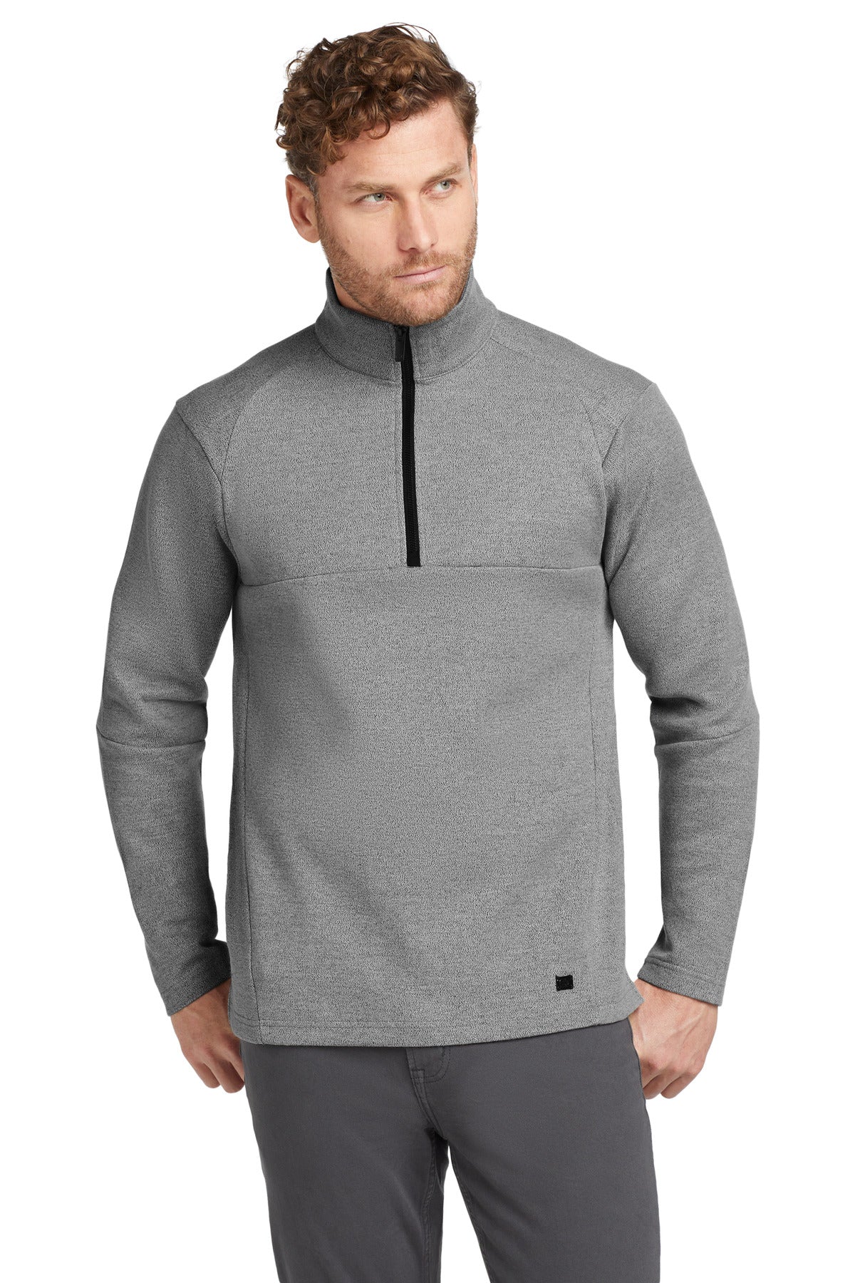 Custom logo OGIO ® Transition 1/4-Zip. OG821 in Petrol Grey Heather