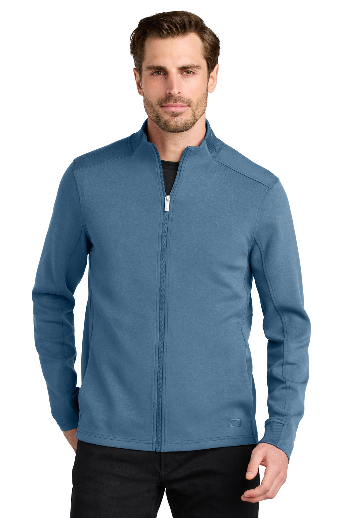 Custom logo OGIO® Transcend Full-Zip OG860 in Blue Mist