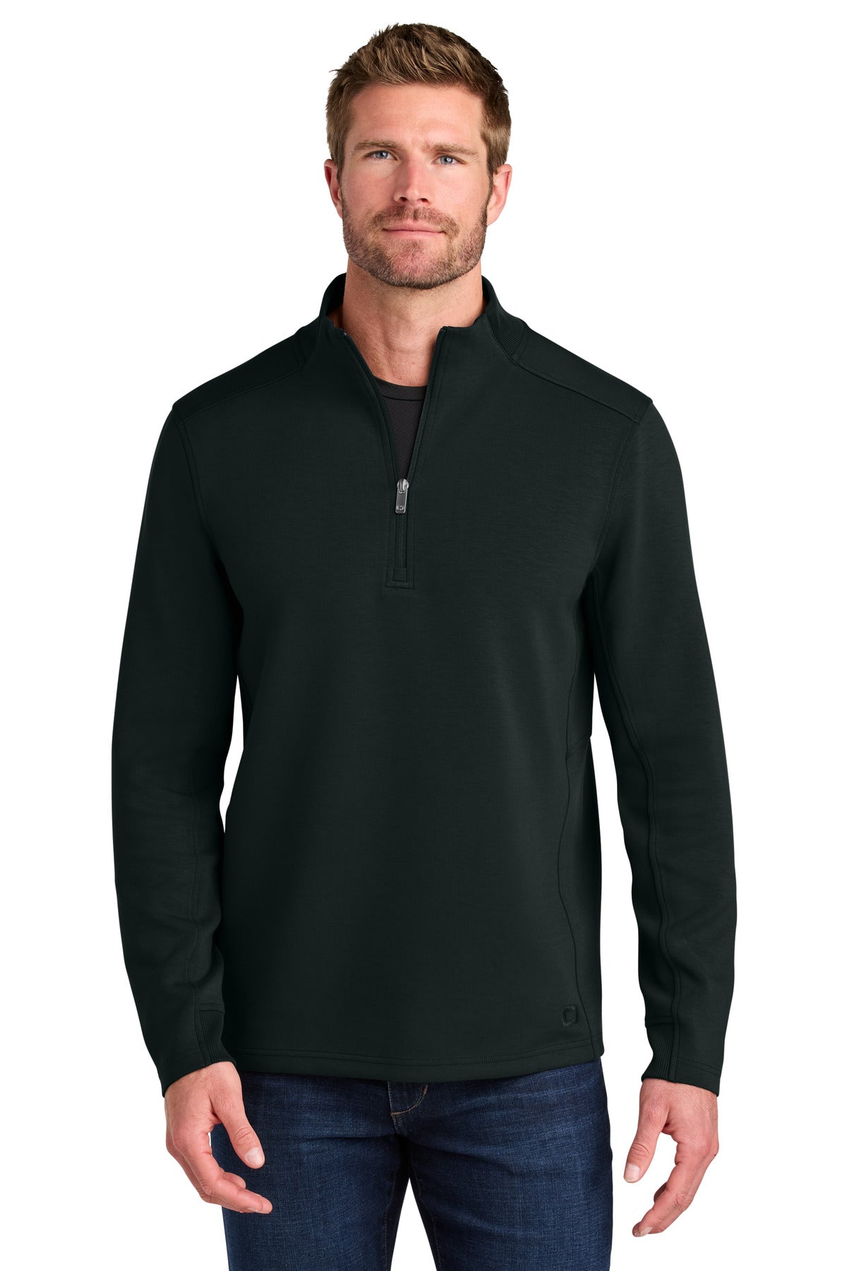 Custom logo OGIO® Transcend 1/4-Zip OG861 in Blacktop