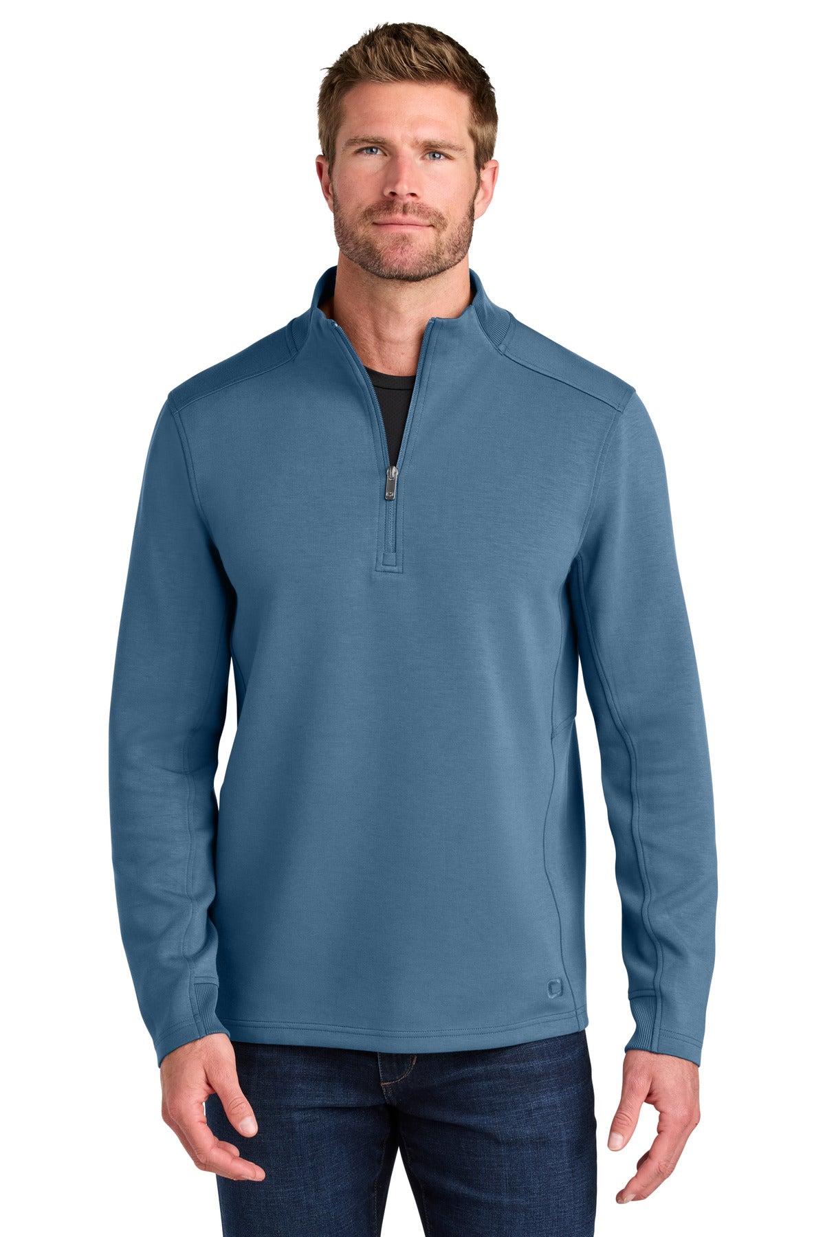 Custom logo OGIO® Transcend 1/4-Zip OG861 in Blue Mist